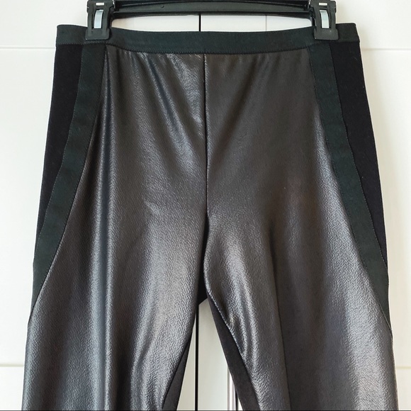 SOLD BCBG Max Azria Black Faux Leather Leggings - Picture 2 of 6